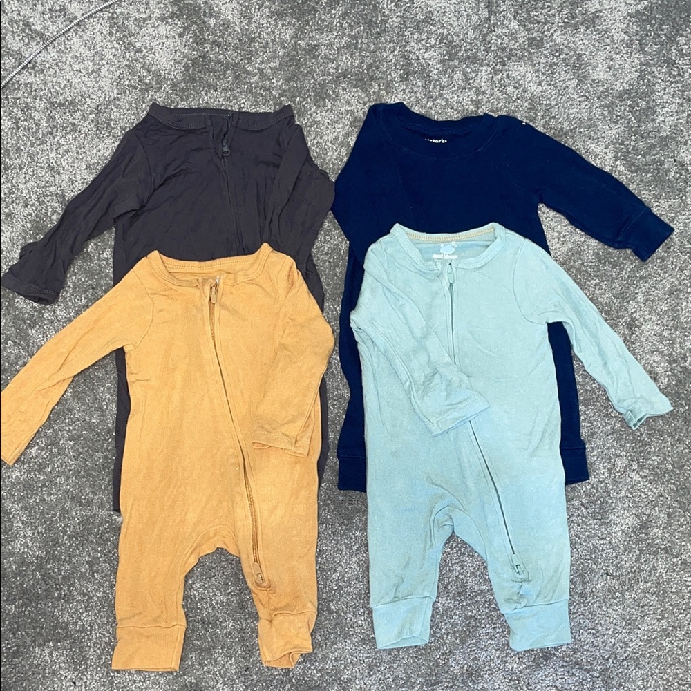 4 Newborn Baby Footless Onesie Pajamas